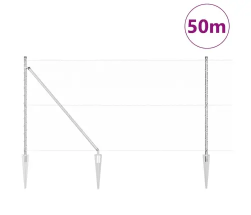 Aiapost Hõbedane 50 X 1,4 M (25 Mm Võrk) Teras