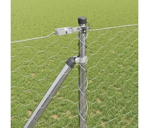 Tvora Su Stulpais Sidabro 1.4 X 50 M Pvc Dengtas Plienas