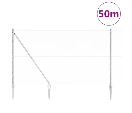 Sešstūra Žogs 1.6X50 M Cinkots Tērauds Vidaxl