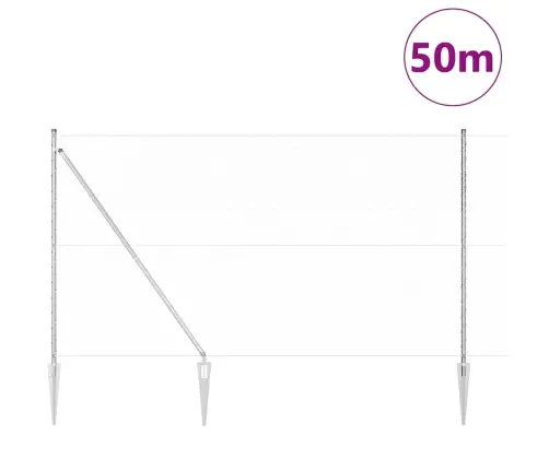 Sešstūra Žogs 1.6X50 M Cinkots Tērauds Vidaxl