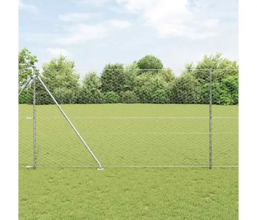 Aed Koos Postidega Hõbedane 1.6 X 50 M Pvc Kaetud Teras