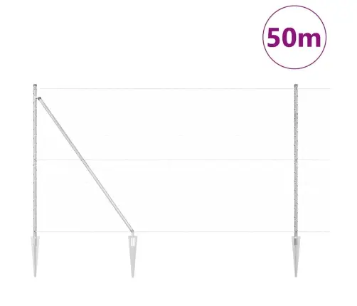 Aed Koos Postidega Hõbedane 1.6 X 50 M Pvc Kaetud Teras
