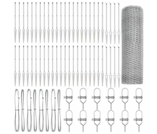 Sešstūra Žogs 0.5X100 M Cinkots Tērauds Vidaxl