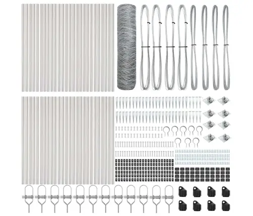 Sešstūra Žogs 0.5X100 M Cinkots Tērauds Vidaxl