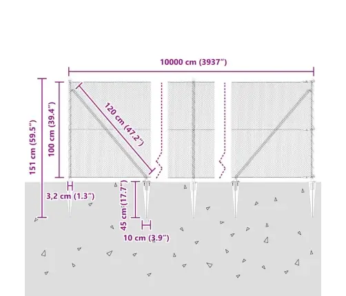 Sešstūra Žogs 1X100 M Cinkots Tērauds Vidaxl