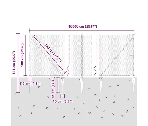 Sešstūra Žogs 1X100 M Cinkots Tērauds Vidaxl