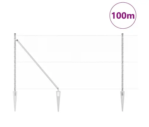 Sešstūra Žogs 1.4X100 M Cinkota Tērauda Vidaxl