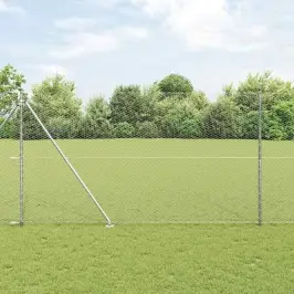Žogs Ar Stabiem. Sudraba 1.5 X 100 M Pvc Pārklāts Tērauds Vidaxl