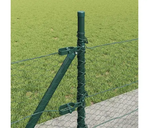 Sešstūrainais Žogs Zaļš 0.4X10 M Tērauds Vidaxl