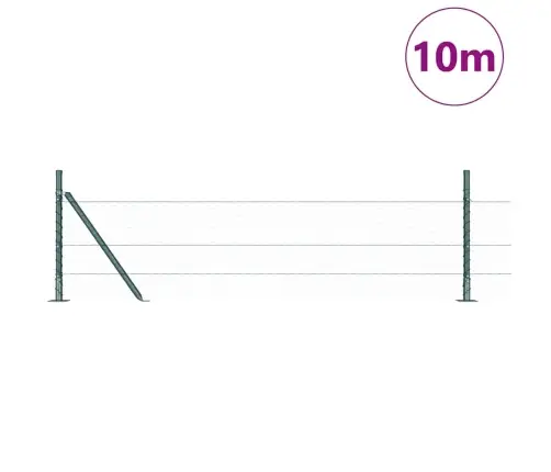 Sešstūrainais Žogs Zaļš 0.4X10 M Tērauds Vidaxl