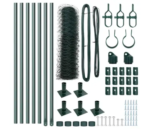 Sešstūra Žogs Zaļš 0.6X10 M Tērauds Vidaxl