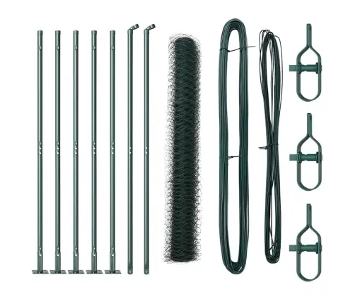 Sešstūru Žogs Zaļš 1X10 M Tērauds Vidaxl