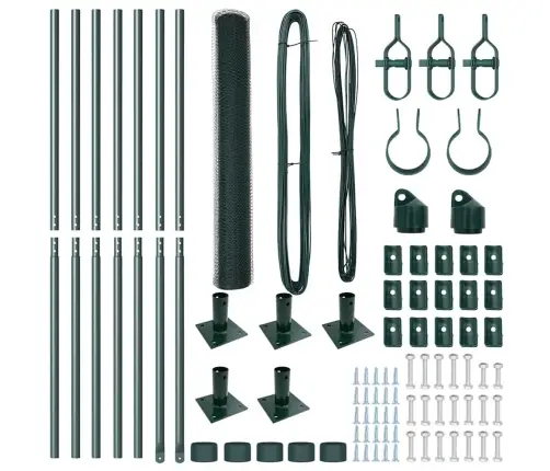 Vidaxl Heksagonālais Žogs Zaļš 1.2X10 M Tērauds