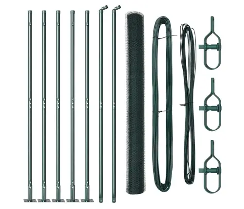 Sešstūru Žogs Zaļš 1.4X10 M Tērauds Vidaxl