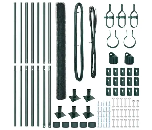 Sešstūru Žogs Zaļš 1.4X10 M Tērauds Vidaxl