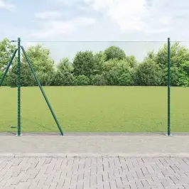 Žogs Ar Stabiem. Zaļa 1.5 X 10 M Pvc Pārklāts Tērauds Vidaxl