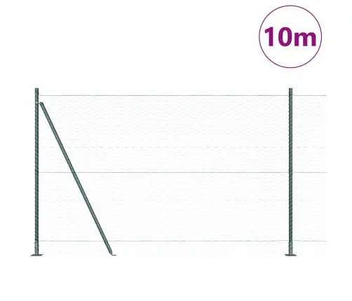 Tvora Su Stulpais Žalia 1.5 X 10 M Pvc Dengtas Plienas