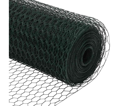 Heksagonālais Žogs Zaļš 1.6X10 M Tērauds Vidaxl