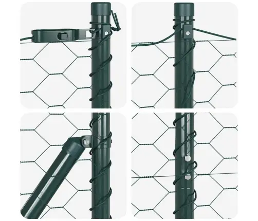 Hexagona Žogs Zaļš 1.6X10 M Tērauds Vidaxl