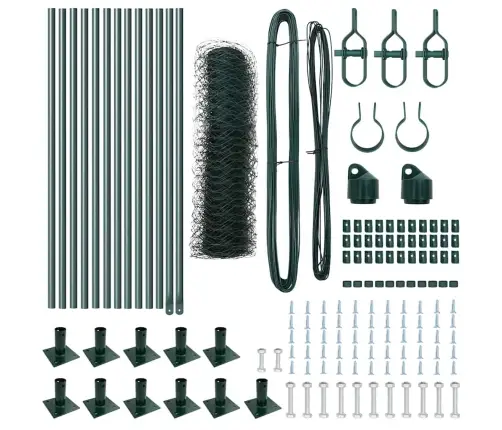 Heksagona Žogs Zaļš 0.4X25 M Tērauds Vidaxl Heksagona Žogs Zaļš 0.4X25 M Tērauds Vidaxl