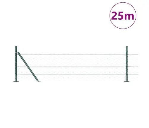 Tvora Su Stulpais Žalia 0.4 X 25 M Pvc Dengtas Plienas