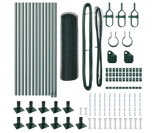 Žogu Komplekts 2 Gabali Meža Zaļš Pulverkrāsots Tērauds Vidaxl
