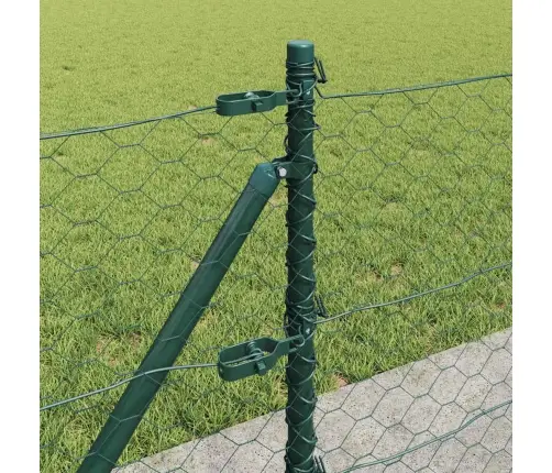 Sešstūru Žogs Zaļš 0.6X25 M Tērauda Vidaxl