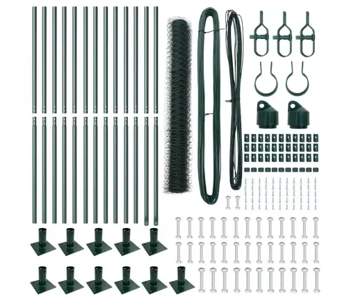 Aed Koos Postidega Roheline 1 X 25 M Pvc Kaetud Teras