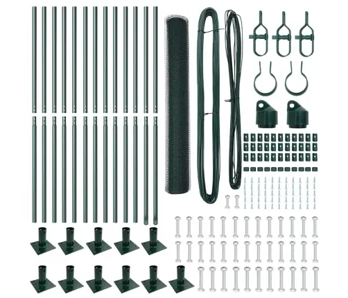 Žogu Komplekts 2 Gab. Zaļš Pulverkrāsots Tērauds 25 X 1.2 M Vidaxl