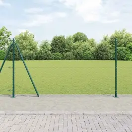 Žogs Ar Stabiem. Zaļa 1.2 X 25 M Pvc Pārklāts Tērauds Vidaxl