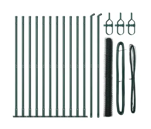 Žogs Ar Stabiem. Zaļa 1.4 X 25 M Pvc Pārklāts Tērauds Vidaxl