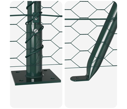 Tvora Su Stulpais Žalia 0.4 X 50 M Pvc Dengtas Plienas