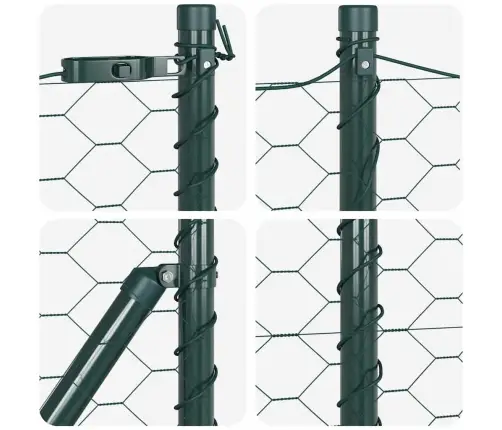 Tvora Su Stulpais Žalia 0.6 X 50 M Pvc Dengtas Plienas