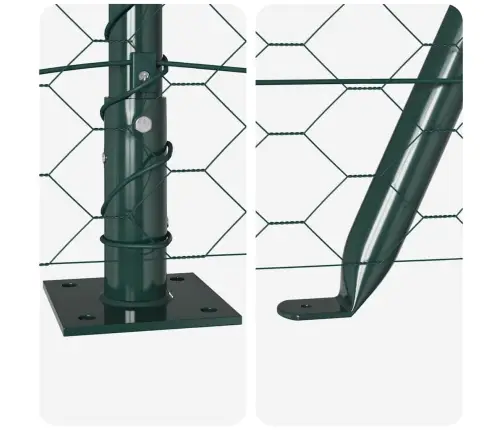 Tvora Su Stulpais Žalia 0.8 X 50 M Pvc Dengtas Plienas