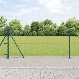 Tvora Su Stulpais Žalia 0.8 X 50 M Pvc Dengtas Plienas