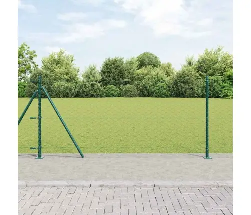 Tvora Su Stulpais Žalia 0.8 X 50 M Pvc Dengtas Plienas
