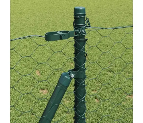 Tvora Su Stulpais Žalia 0.8 X 50 M Pvc Dengtas Plienas