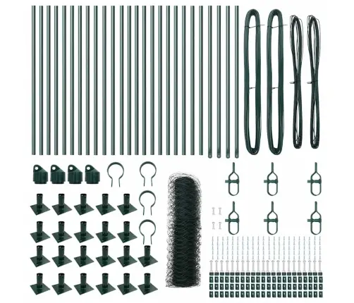 Tvora Su Stulpais Žalia 0.8 X 50 M Pvc Dengtas Plienas