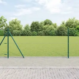 Žogs Ar Stabiem. Zaļa 1 X 50 M Pvc Pārklāts Tērauds Vidaxl