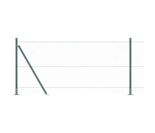 Sešstūra Žogs Zaļš 1X50 M Tērauds Vidaxl