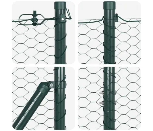 Aed Koos Postidega Roheline 1.2 X 50 M Pvc Kaetud Teras