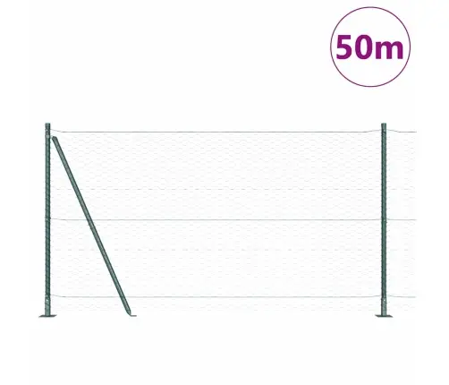 Heksagona Žogs Zaļš 1.2X50 M Tērauds Vidaxl