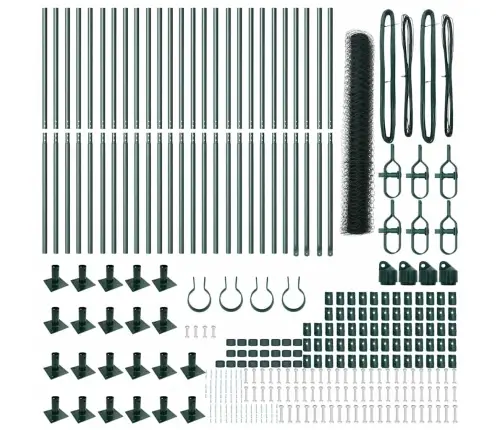 Aed Koos Postidega Roheline 1.2 X 50 M Pvc Kaetud Teras