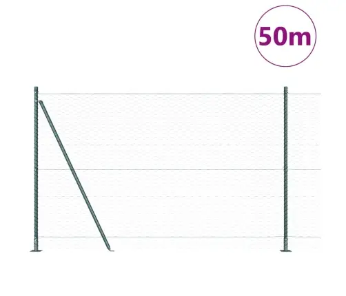 Aiapost Roheline 50 X 1,5 M (36 Mm Võrk) Terased Ja Pvc