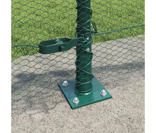 Tvora Su Stulpais Žalia 0.5 X 100 M Pvc Dengtas Plienas