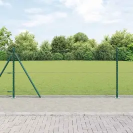 Žogs Ar Stabiem. Zaļa 0.8 X 100 M Pvc Pārklāts Tērauds Vidaxl