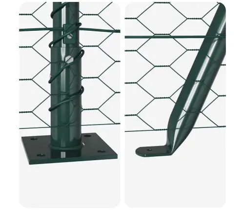 Aiapost Roheline 100 X 0,8 M (36 Mm Sõel) Terased Ja Pvc