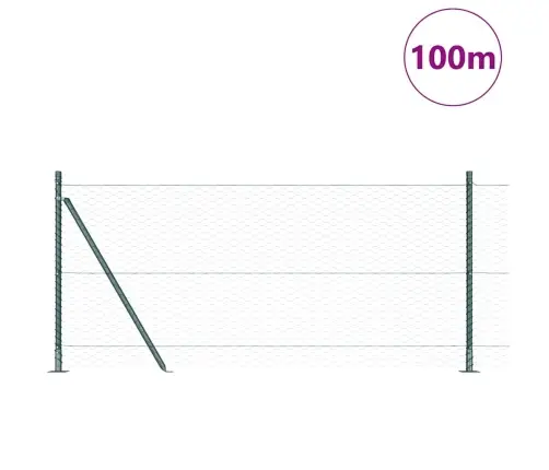 Aiapost Roheline 100 X 0,8 M (36 Mm Sõel) Terased Ja Pvc