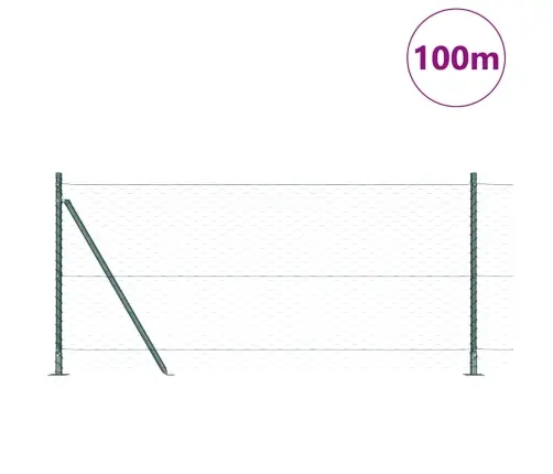 Heksagona Žogs Zaļš 0.8X100 M Tērauds Vidaxl