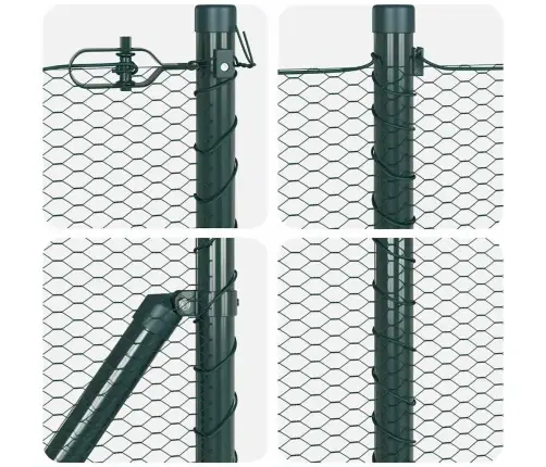 Tvora Su Stulpais Žalia 1 X 100 M Pvc Dengtas Plienas